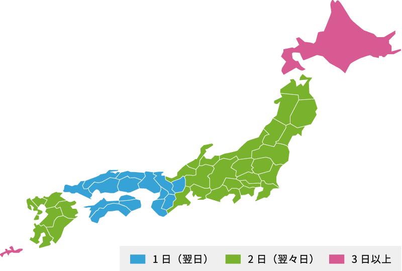 画像：お届けまでの所要日数（目安）